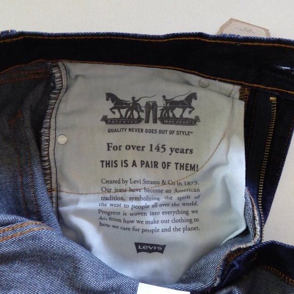 LEVI’S 505 MENS REGULAR FIT STRAIGHT LEG 32 x 34 DARK BLUE WASH (NEW WITH TAGS) - Picture 3 of 7